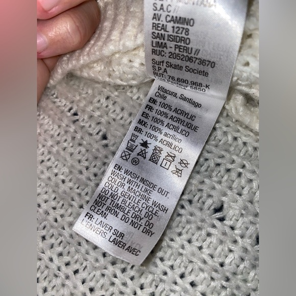 Roxy Off White Oversized Cardigan in size XS - Picture 4 of 8